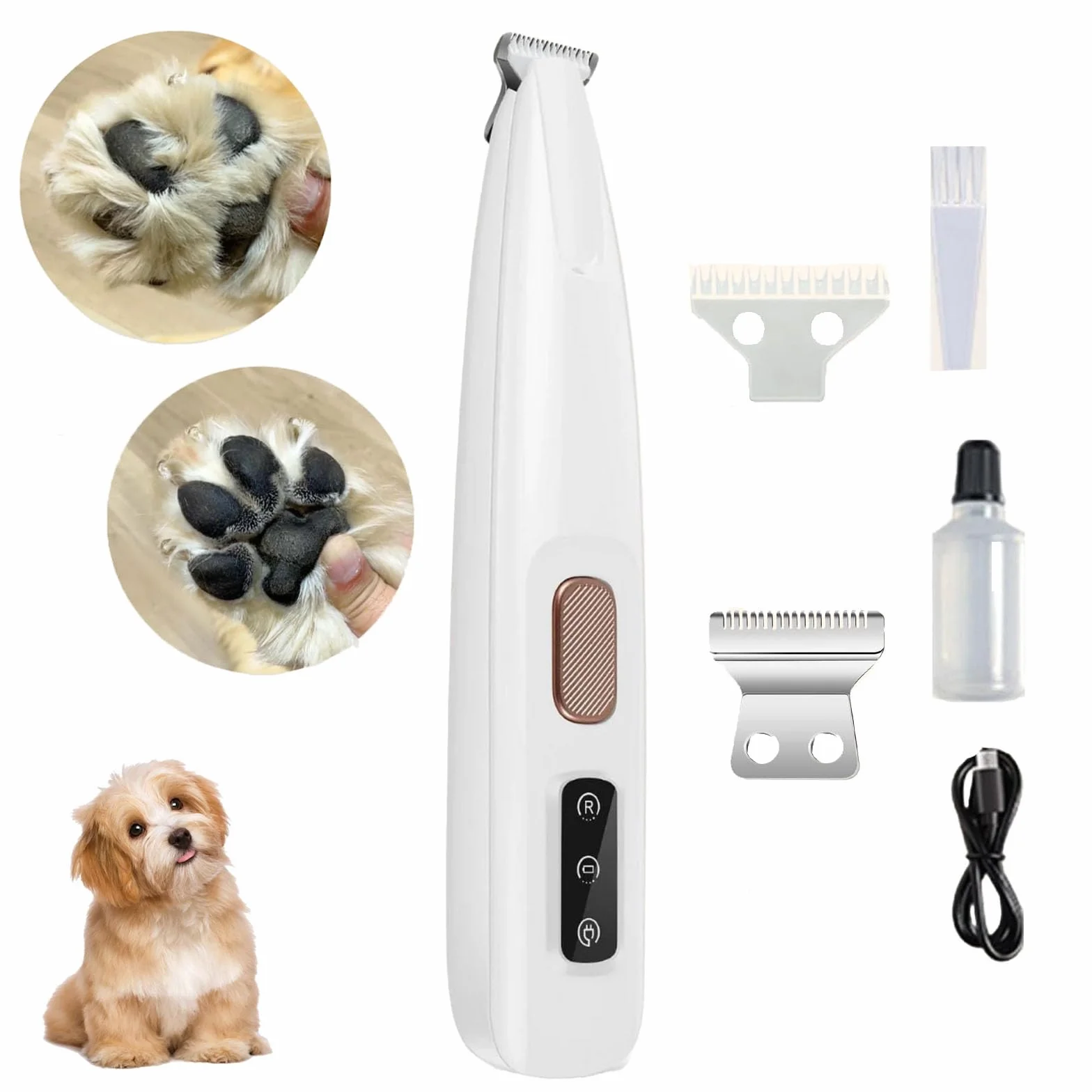 Patounet Tondeuse Chat Poils Longs, Soin Pattes Sans Douleur, Led Intégrée