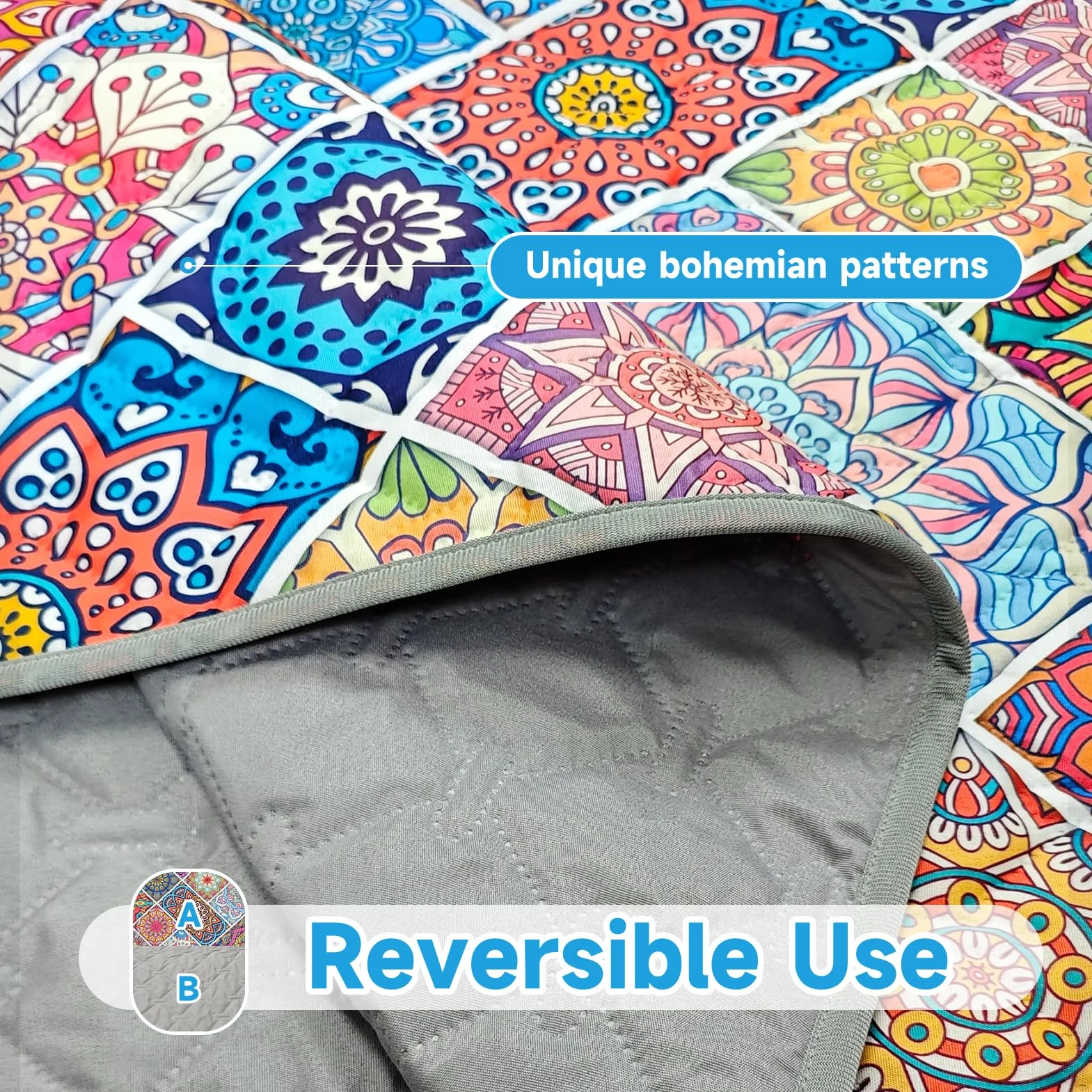 Couverture imperméable réversible pour chien style bohème 178x76 cm lavable