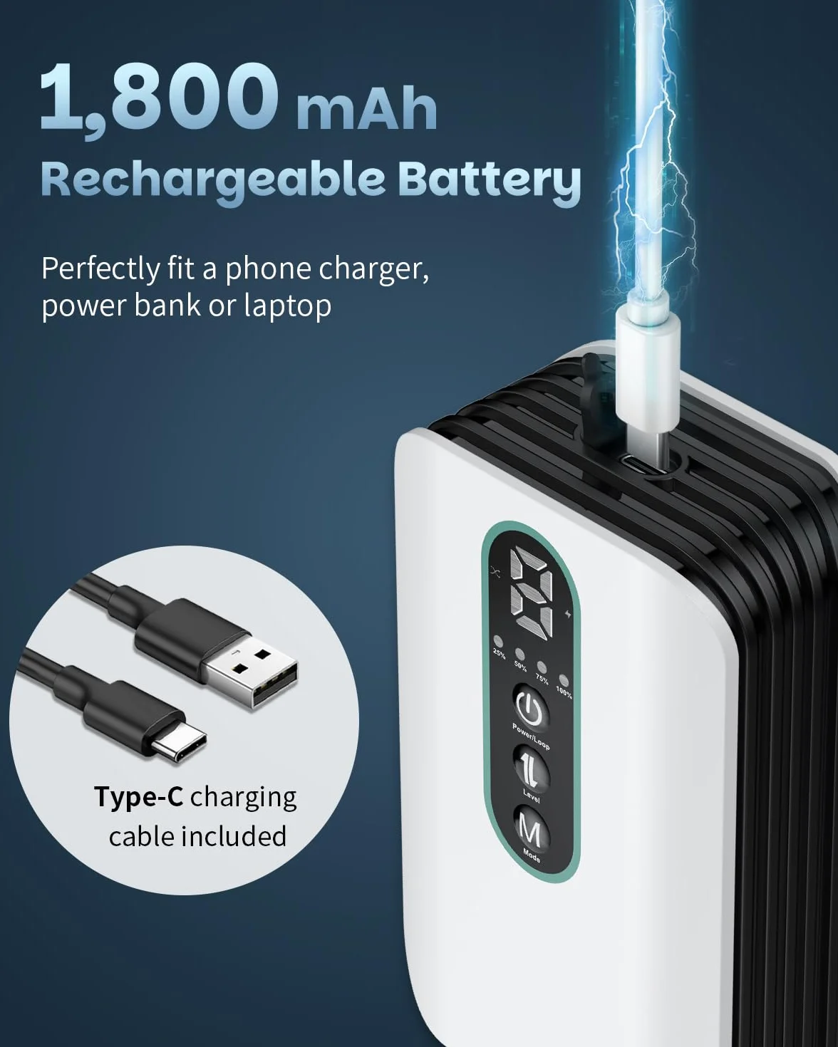 Pawfly Pompe à Air d'Aquarium Rechargeable 19-380 L Aérateur Portable Ajustable Pêche Transport