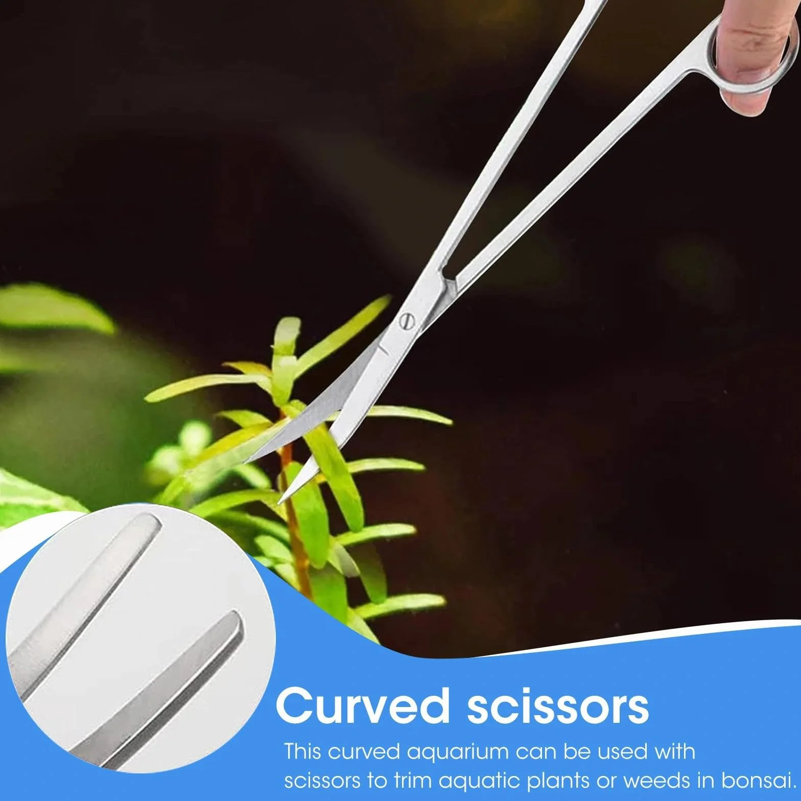Kit Aquascaping Aquarium 4 en 1 Acier Inoxydable Pince Ciseaux Spatule
