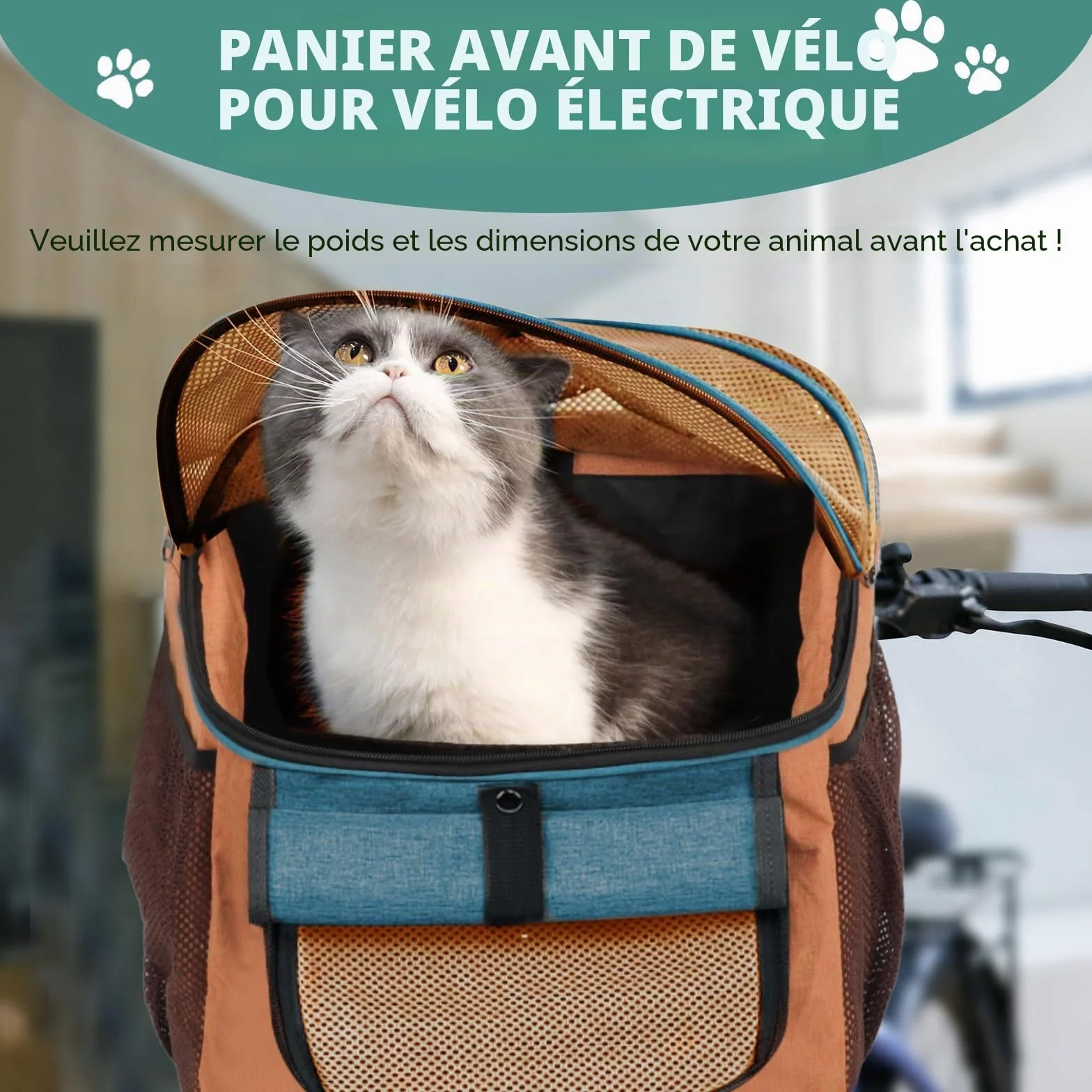 Panier de vélo étanche pliable pour chien animaux de compagnie