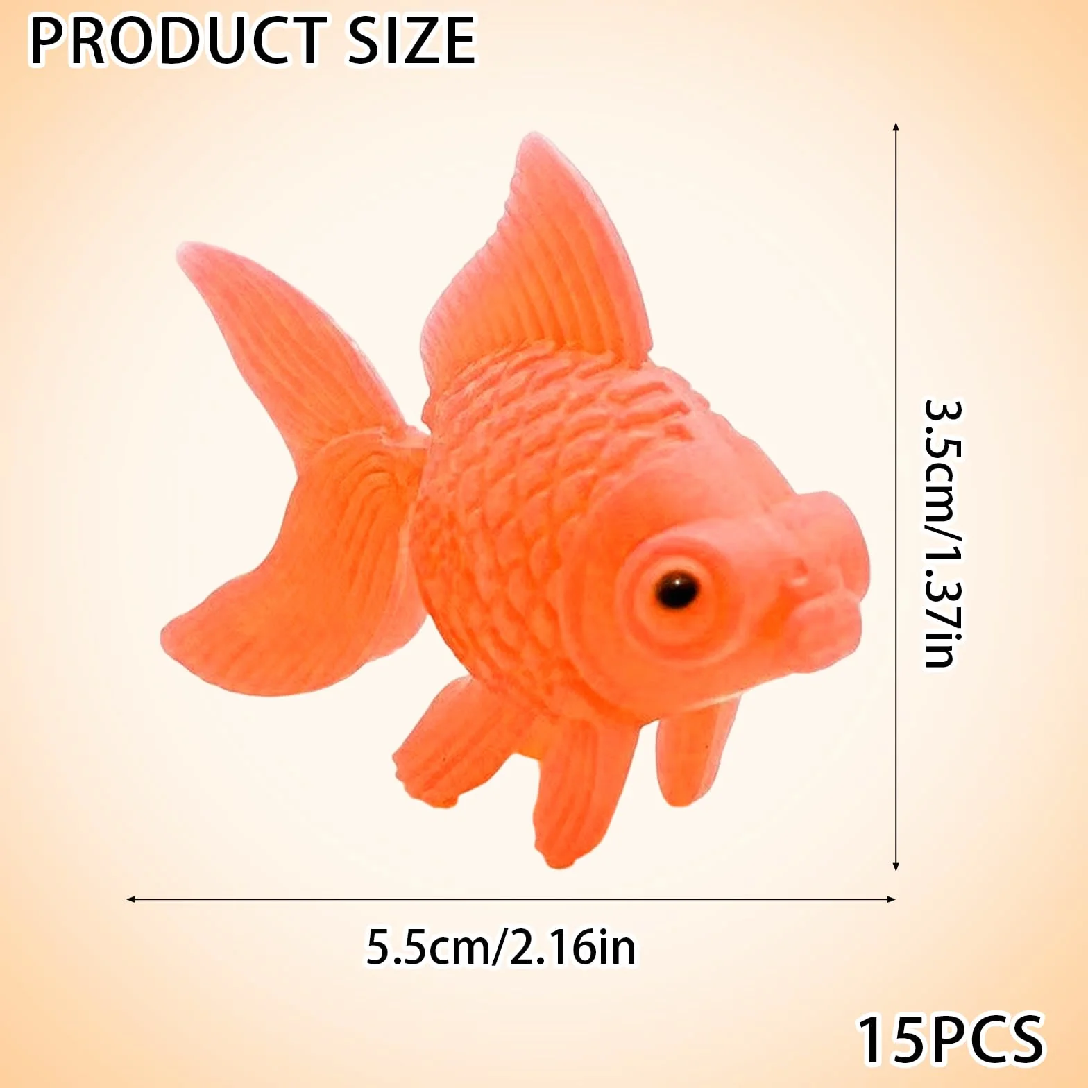 Poissons Artificiels en Mouvement Flottants pour Aquarium - 15 Pièces Petit Poisson Rouge Orange