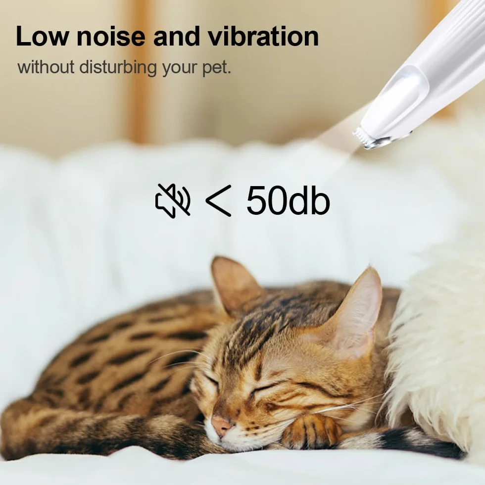 Tondeuse électrique Chien Faible Bruit Lumière LED Rasoir Chat étanche USB