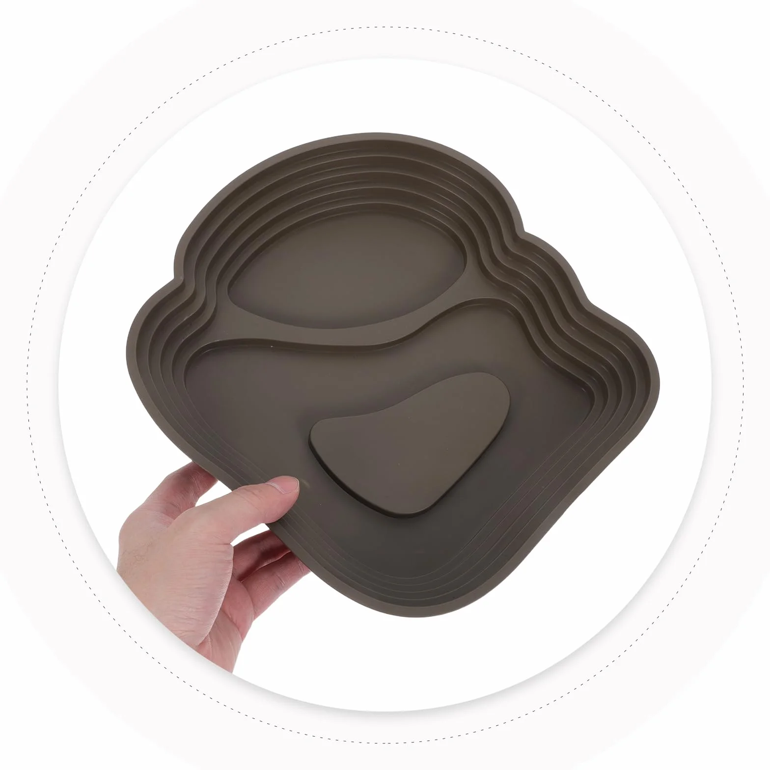 Veemoon Gamelle pour Tortues et Reptiles 24 Cm Grand Bol D’Eau Marron Foncé Double Usage Bain et Nourrissage avec Rebord Anti-éclaboussures pour Terrarium et Habitat Terrestre