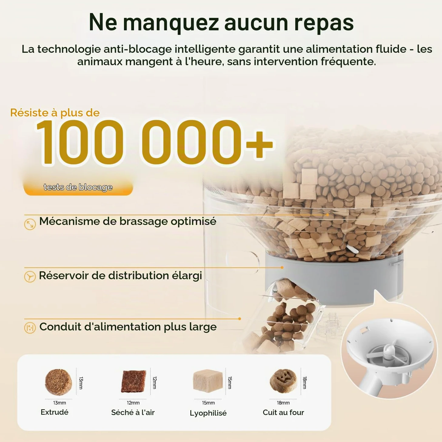 Distributeur Croquettes Chat Automatique,2.4G WiFi,4.3L Distributeur Automatique de Croquettes Chien avec APP,Plan d'alimentation AI,Bol en céramique - Blanc