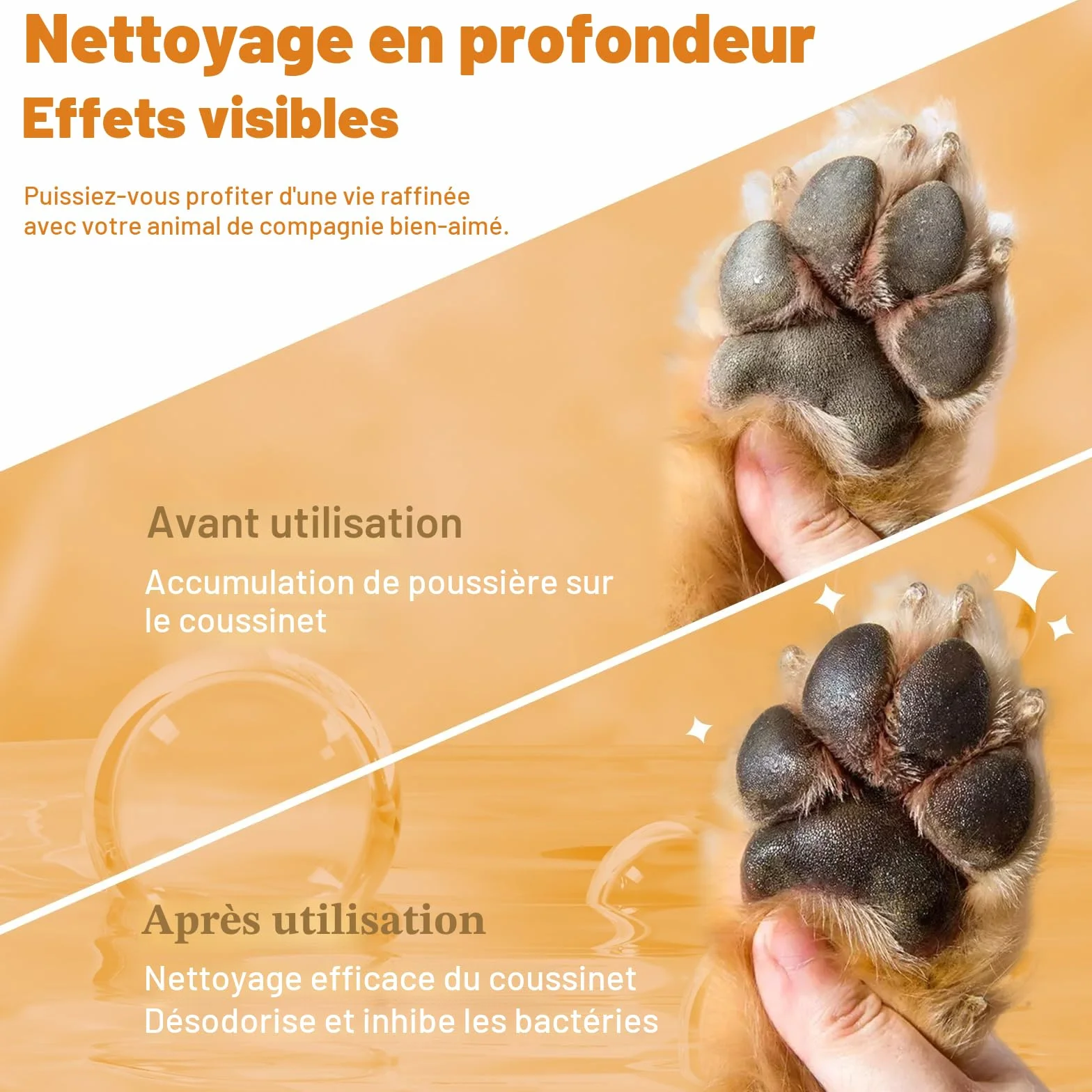 Nettoyeur de Pattes de Chien, shampooing sans Eau avec Brosse en Silicone Souple, Mousse hydratante pour Un Lavage Efficace des Pattes, Nettoyeur de Pattes Facile et Portable pour Chiens, 150 ML