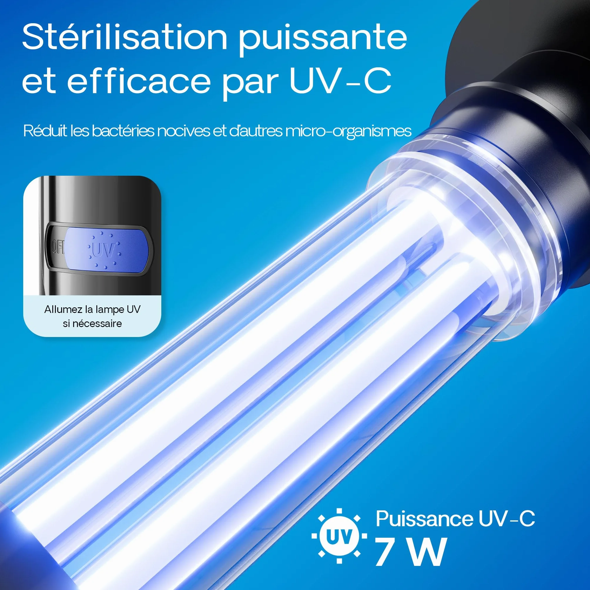SunSun CUP-807 Pompe d'aquarium 4 en 1 700 l/h 10 W Stérilisateur UVC 7 W 500 l