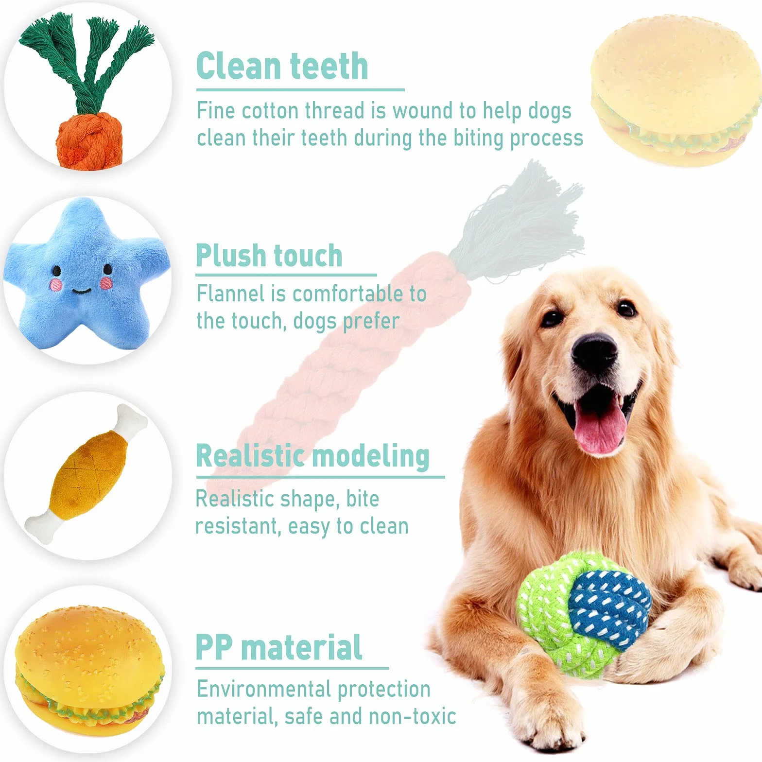 Amzeeniu Jouet pour Chiens Lot de 14 PCS Jouet à Mâcher Corde Interactif Chien Balle