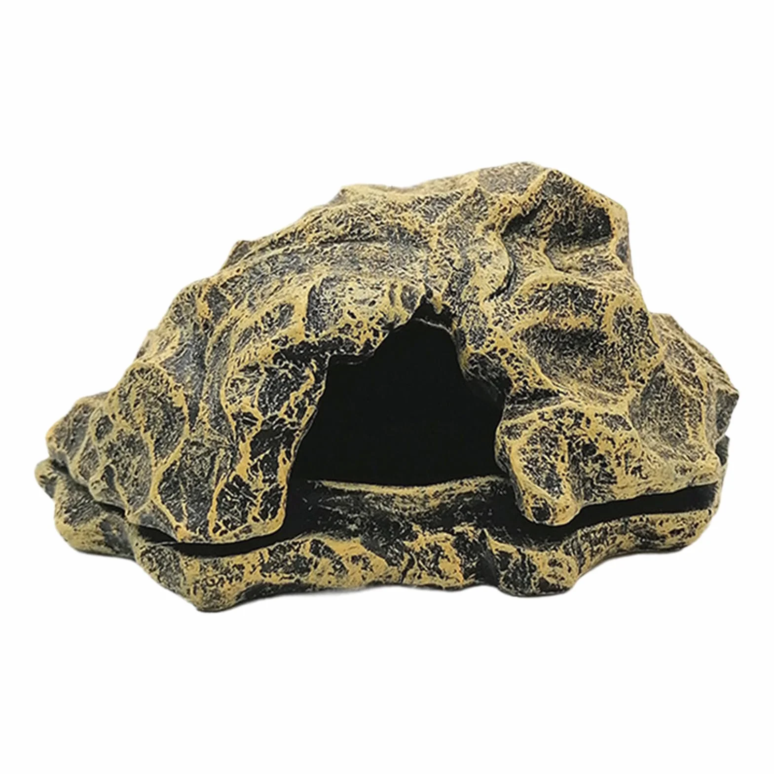 Caverne pour Reptiles Maison de Tortue en Roche Simulation pour Lézards Décor Aquarium Accessoires