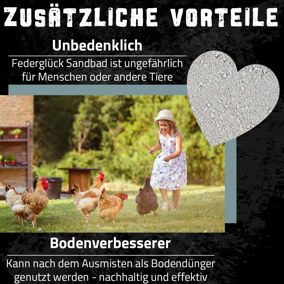 Petigi Federglück Bain de Sable pour Poules 25 kg Anti-acariens Protection Naturelle