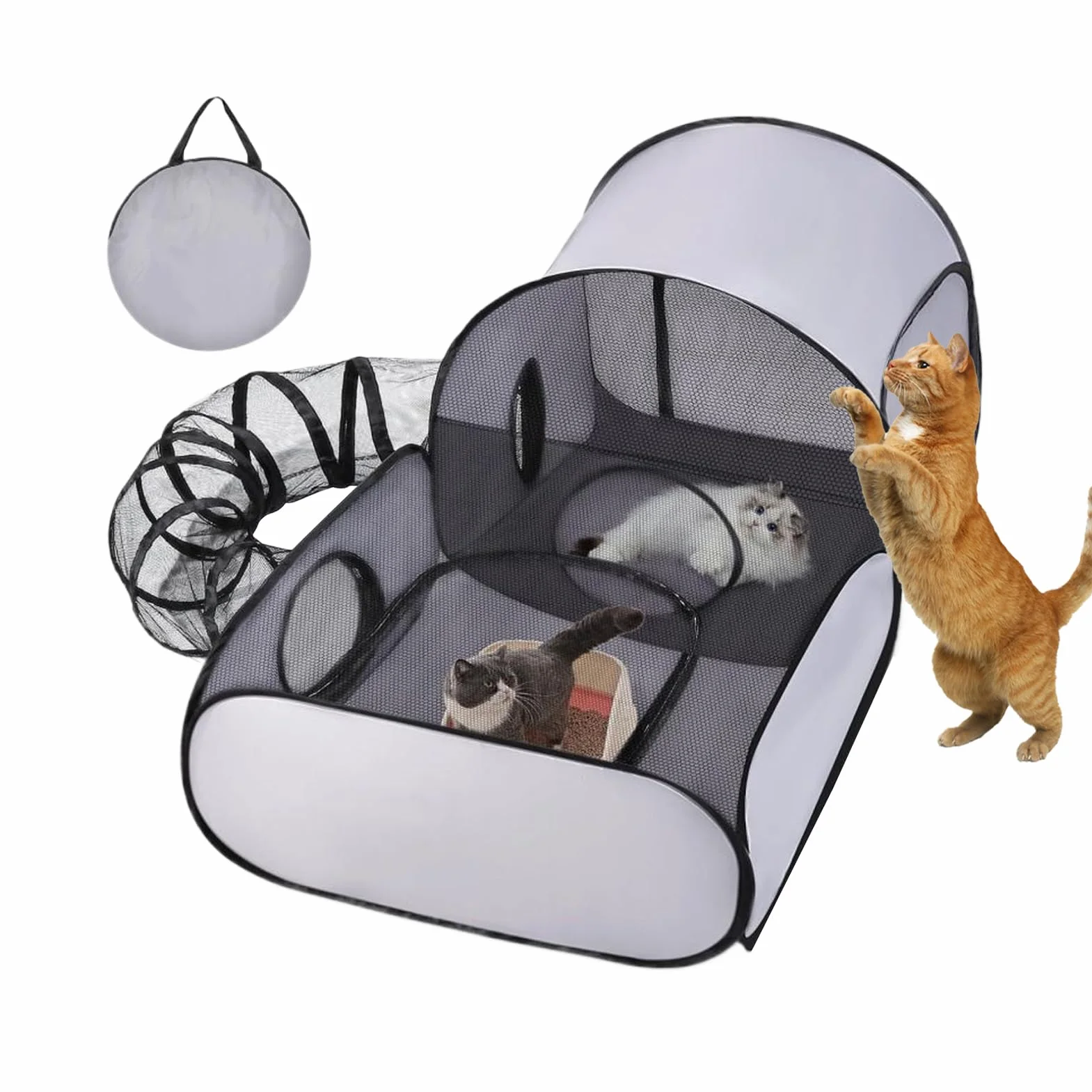 Enclos pour Chats Extérieur Pliable avec Tente de Jeu pour Chaton Chiot Petits Animaux