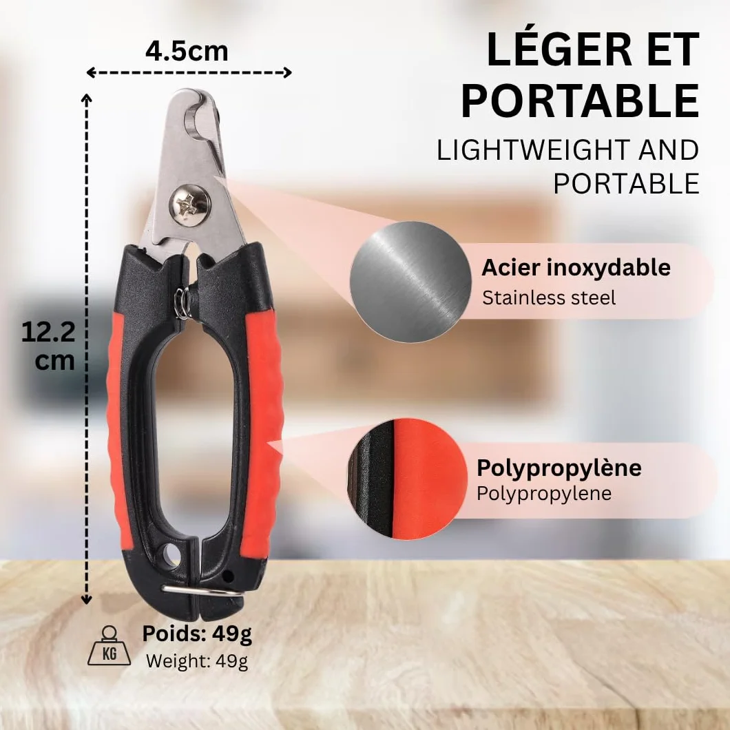 Ciseaux Professionnels pour Ongles Chiens Chats Toilettage Précision Rouge