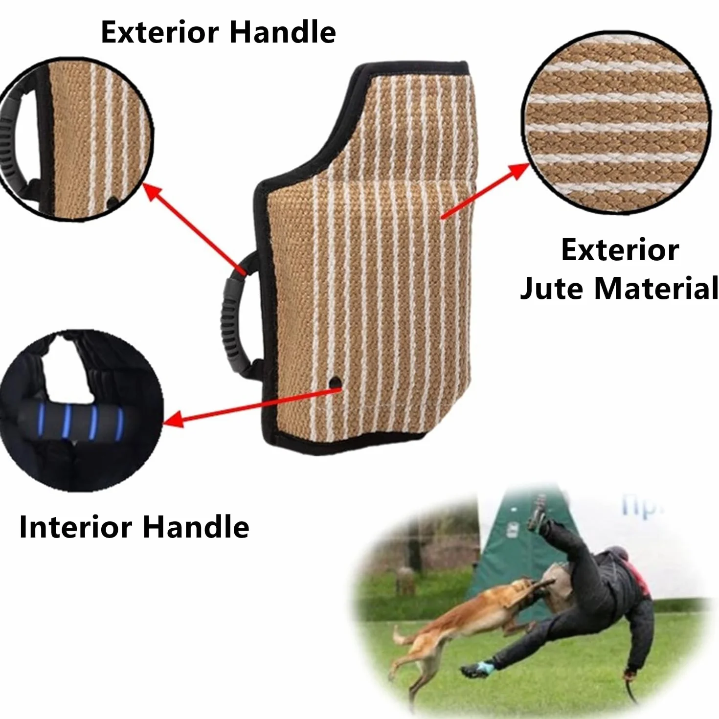 Manchon de Protection pour Chien en Jute Morsure de Chien Manche Épaisse Formation