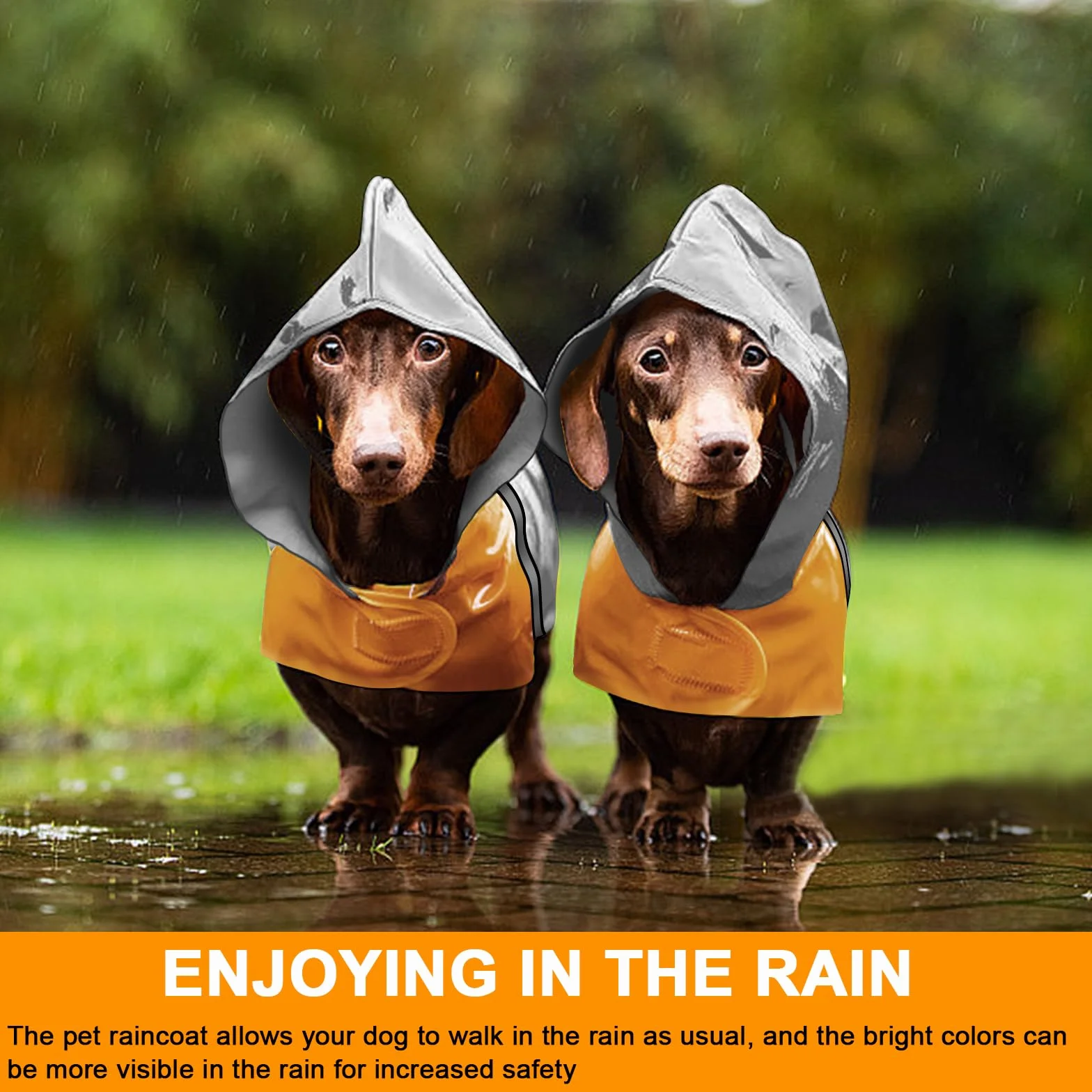 Imperméable pour chien avec capuche bandes réfléchissantes ultra-léger respirant petite moyenne grande taille