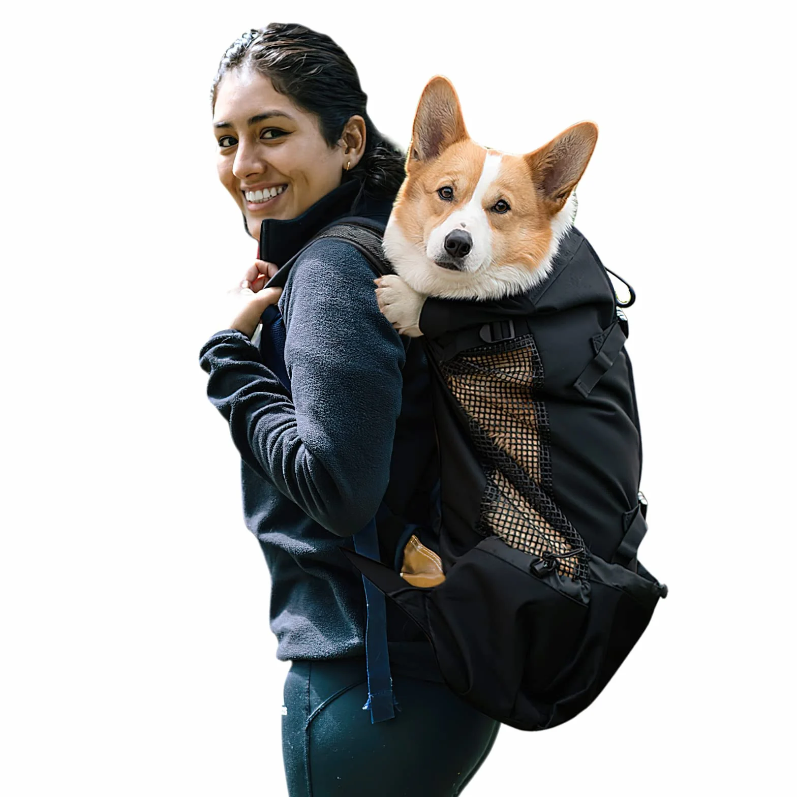 Galatée Sac à Dos Pour Chien, Portable Réglable et Ventilé, Pour Animal De Compagnie, Marcher En Escalade En Plein Air (XL, Le Noir)