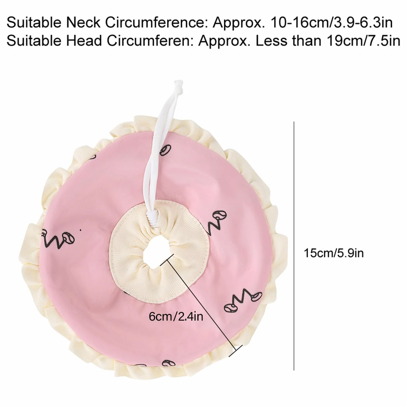 Collier de Protection Elizabethan Léger pour Cochons d'Inde et Lapins Rose Petit Pet