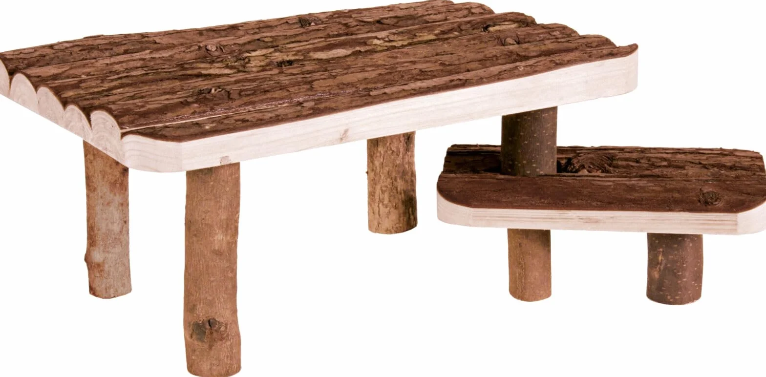 Trixie 62262 Natural Living Bjork Abri et Plateforme avec escalier pour Lapin ou Petit Rongeur 37 × 17 × 28 cm