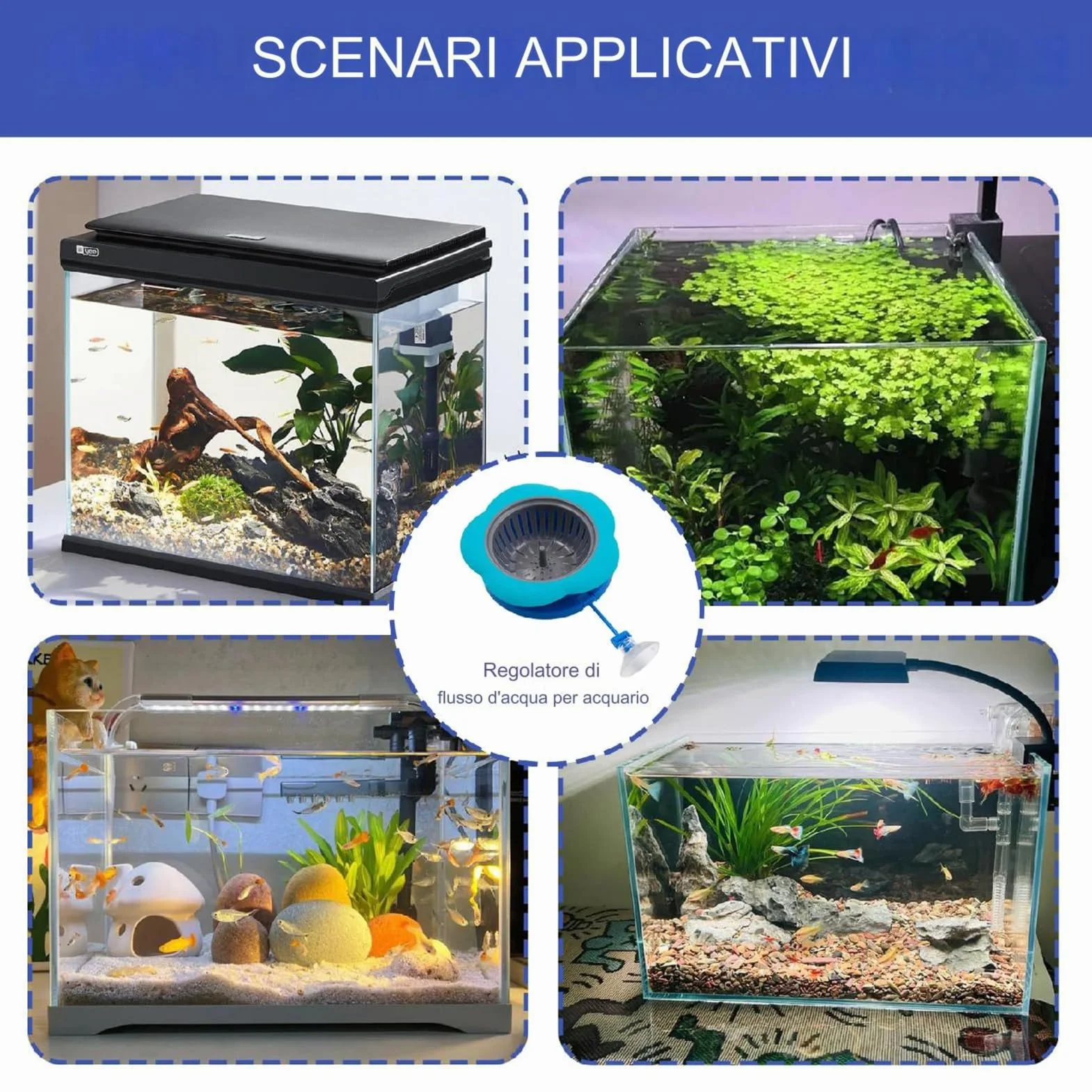Déflecteur pour débit d'eau d'aquarium - Contrôleur de débit, outil de changement d'eau sûr et inodore