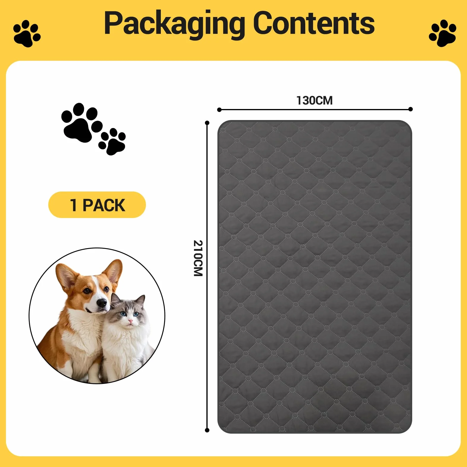 Couverture Imperméable pour Chien 210x130cm Antidérapante Lavable en Machine Résistante aux Poils
