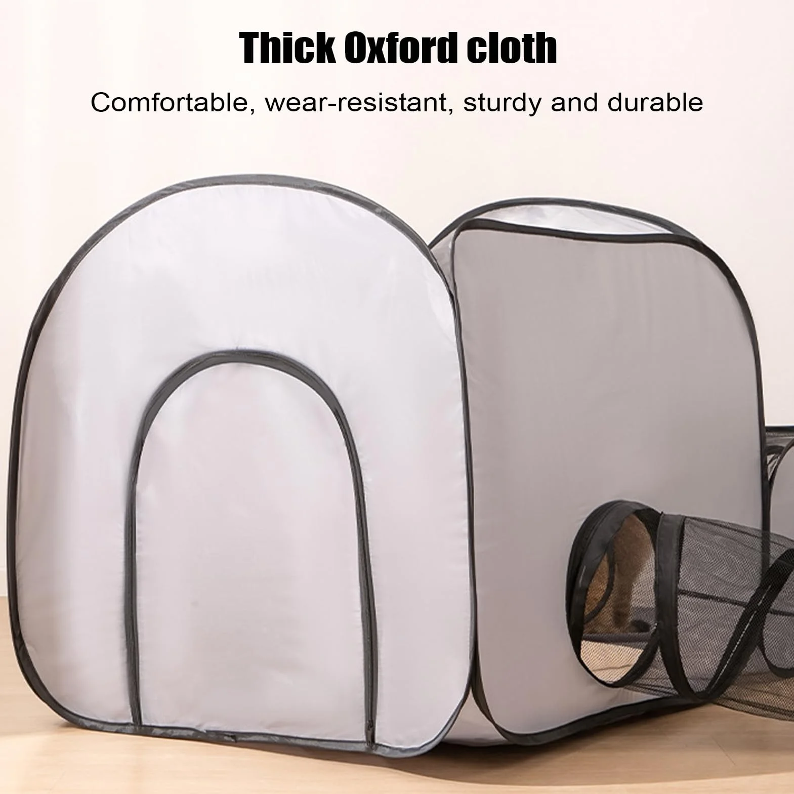 Parc Extérieur pour Chat avec Tunnel Circulaire et Clôture Pliable