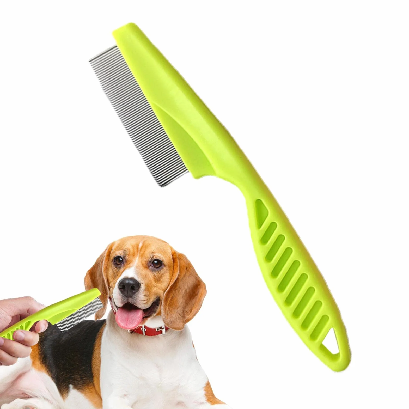 Brosse anti-puces pour chat avec manche épaissi | Peigne pour chiots pour petits chiens | Kit toilettes pour chiens Jingan