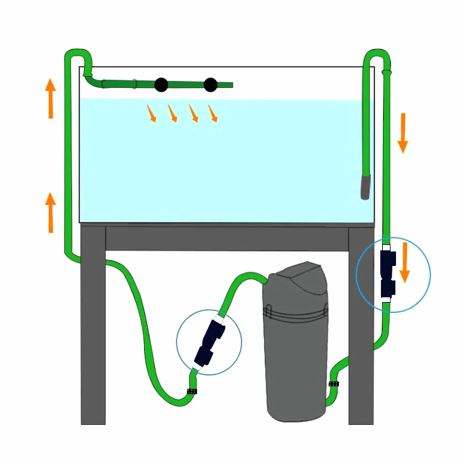 Aquarium de soupape à double robinet - Connecteur de tuyau de tuyau de poisson à poisson | Vanne de soupape Release rapide Pompe à air Vannes de commande d'écoulement d'aquarium pour le sel d'eau fraî