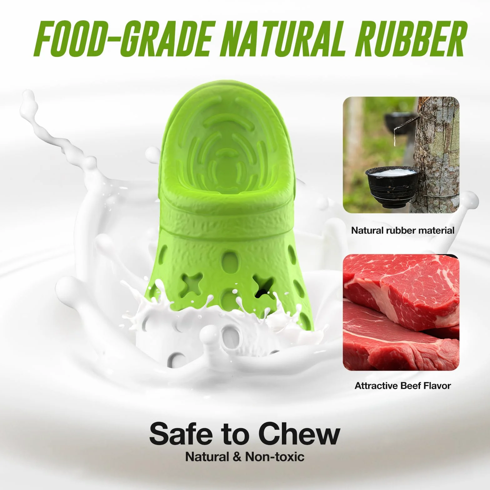 RUXAN Jouet Indestructible pour Chien - Jouet Interactif avec Goût de Bœuf - en Caoutchouc Naturel