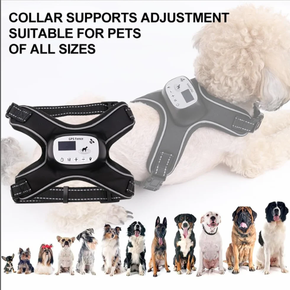 Pilipane GPS Wireless Dog Fence avec 3 Modes de Formation Système de Clôture Rechargeable pour Animaux de Compagnie