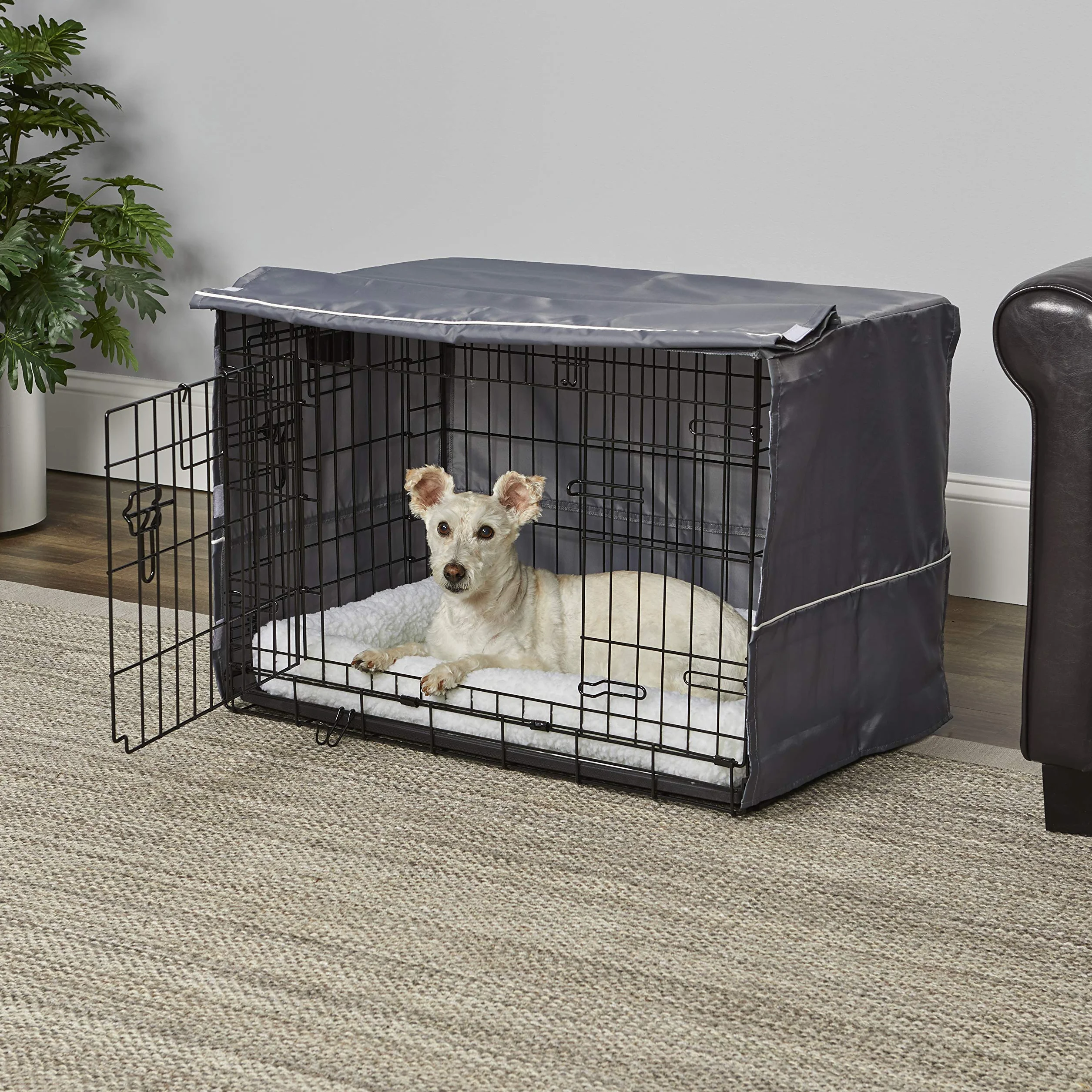 New World BCVR-30GY Housse de cage pour chien MidWest, lavable en machine, gris clair