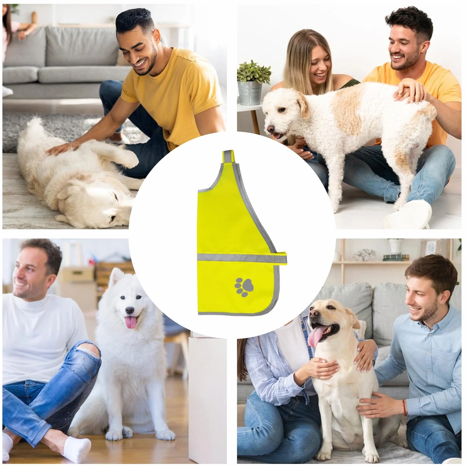 Gilet Orange Réfléchissant pour Chien Haute Visibilité Ajustable