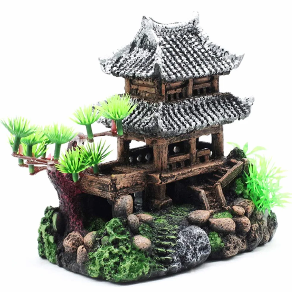 SLOCME Décoration classique en résine pour aquarium - Château réaliste