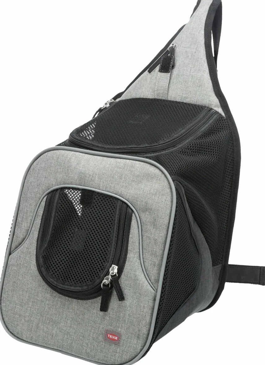 TRIXIE Sac ventral Savina en Nylon Noir/gris 30 × 33 × 26 cm