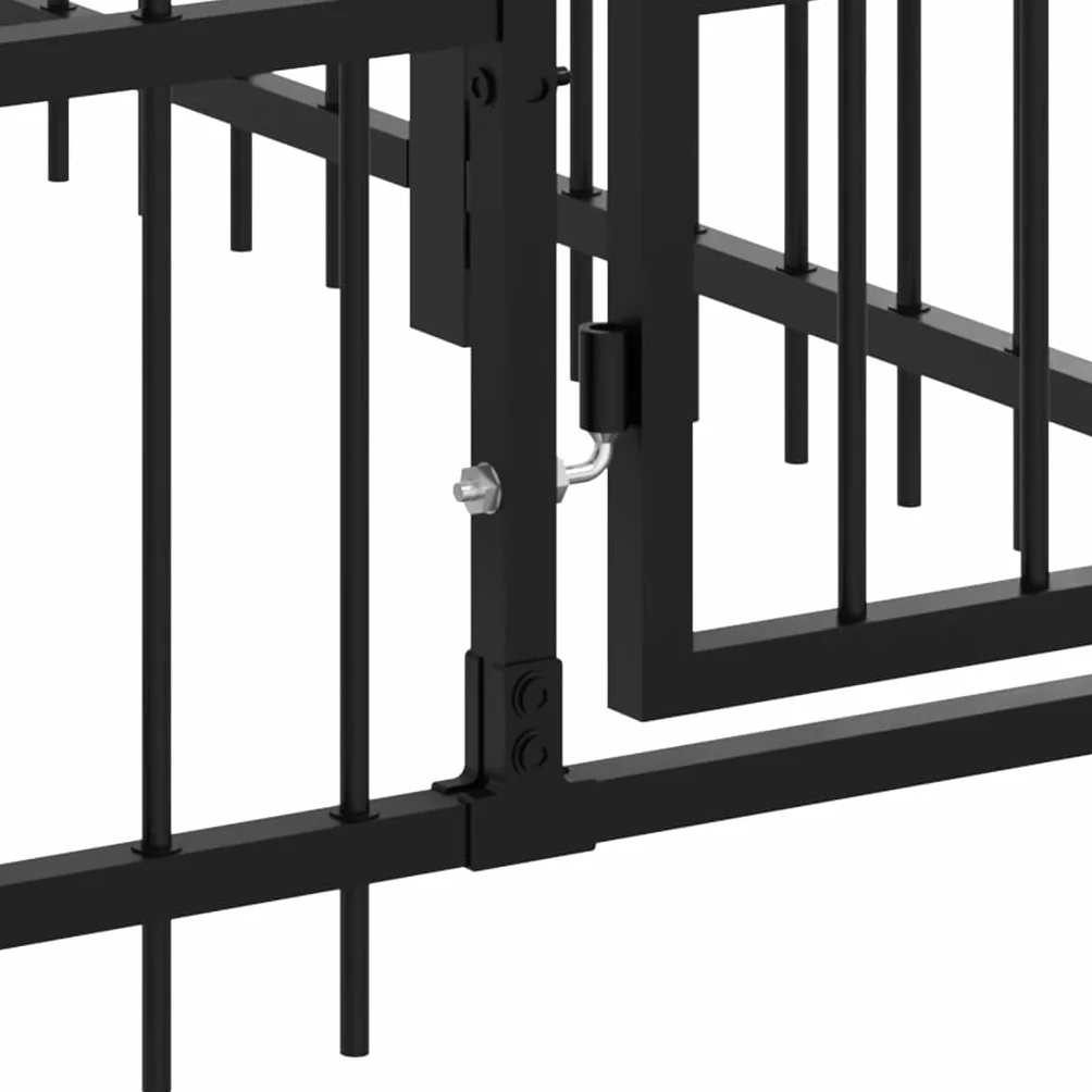 vidaXL Chenil d'Extérieur avec Toit pour Chiens Acier 1,88 m² Cage Enclos