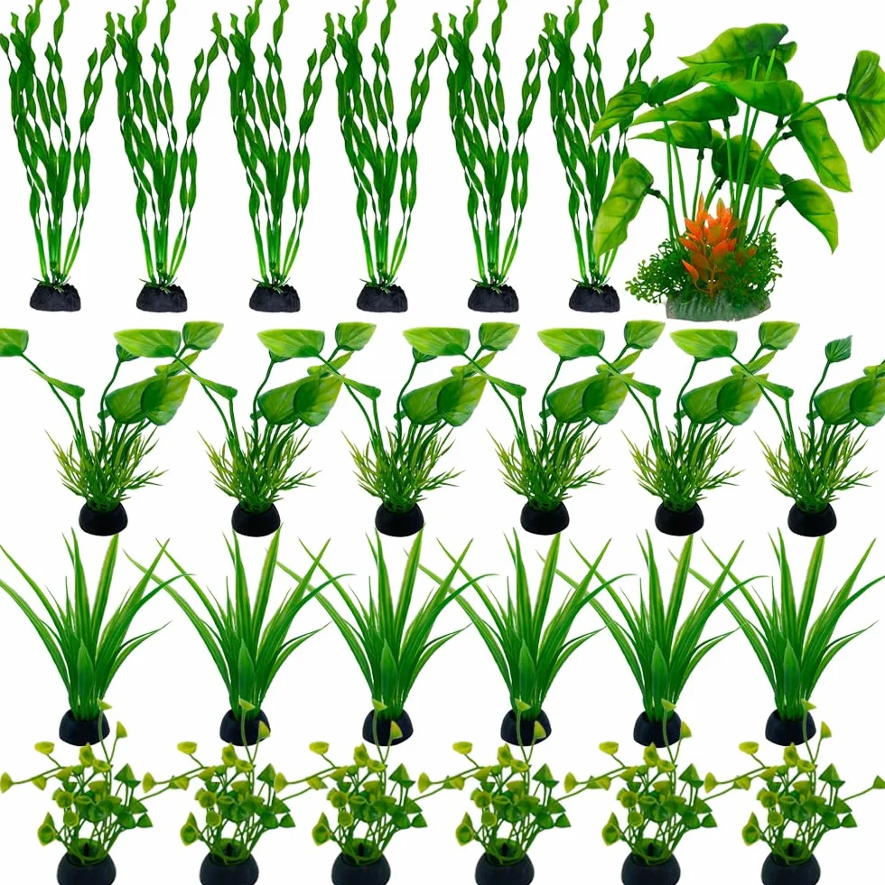 Plantes d'ornement pour Aquarium Vert Plastique 25pcs