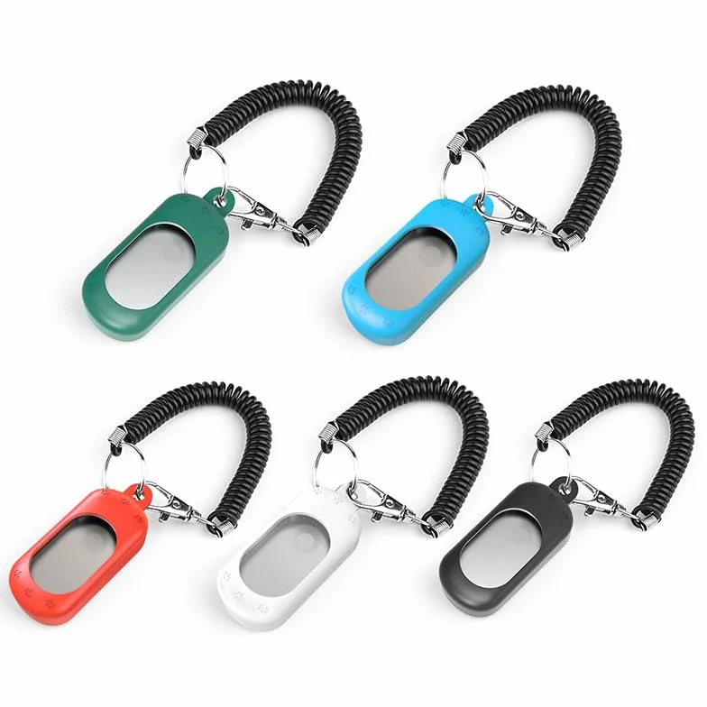 Clicker pour chien, 5, durable, portable, outil d'entraînement interactif avec bout des doigts, clicker d'entraînement avec extension, convient également pour les chats et les chevaux