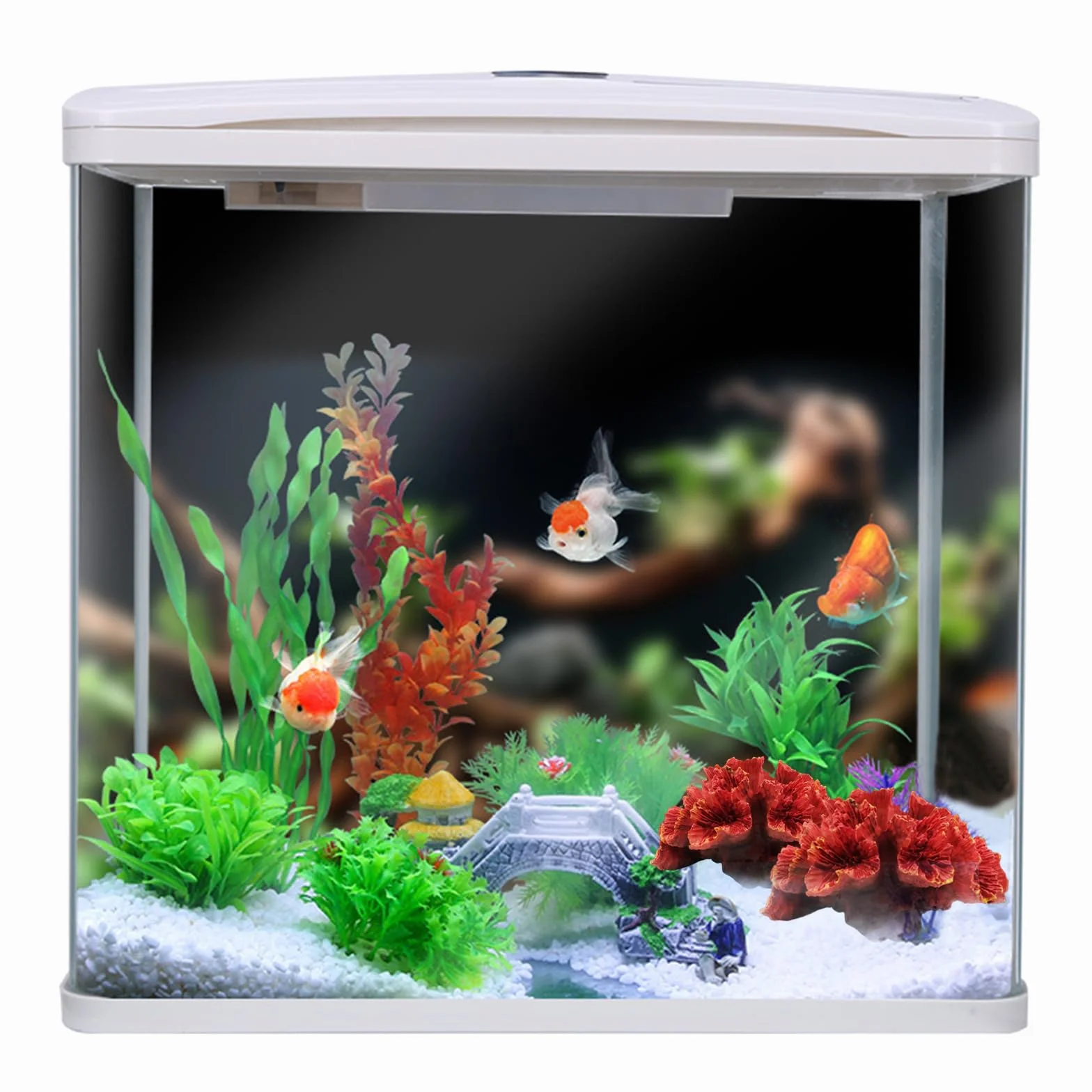 Deco Aquarium Corails Orange Décoration pour Aquarium à Poissons