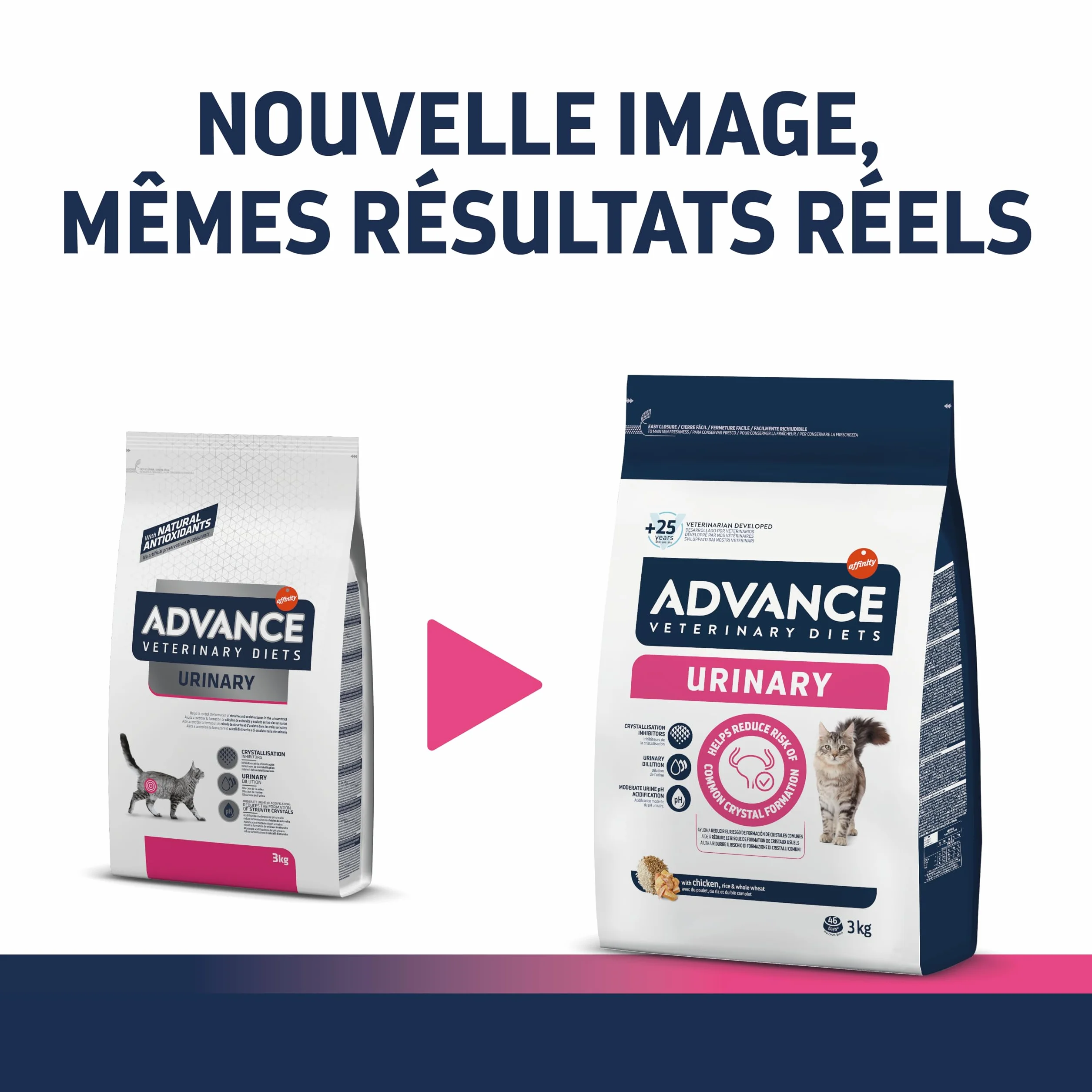 Advance Veterinary Diets Urinary - Croquettes pour Chats pour la Protection de l'appareil urinaire - 3kg