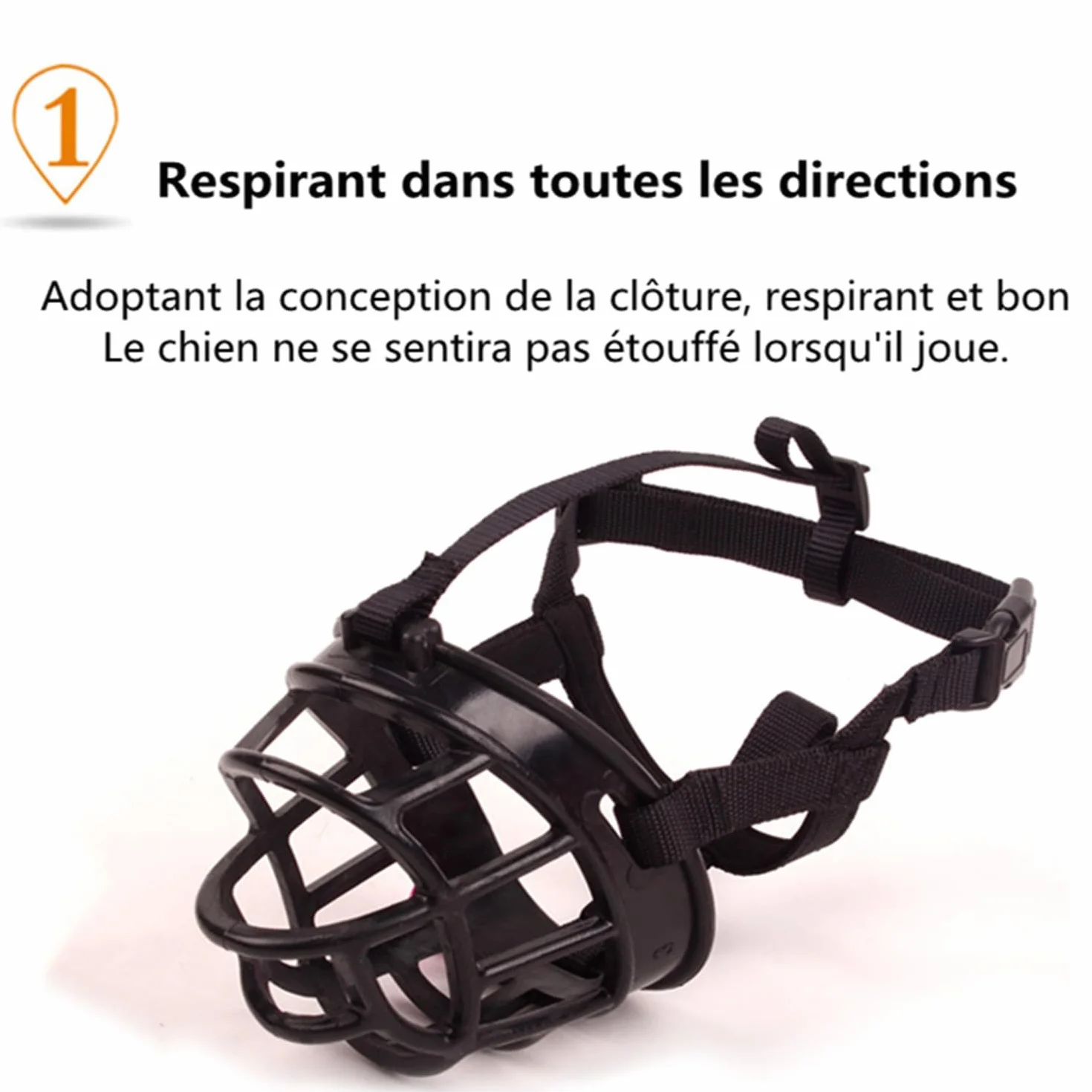 LATRAT Muselière pour Chien, Empêche Les Morsures, Museau d'Entraînement Respirant pour Petits,Moyens Et Grands Chiens, Taille 3