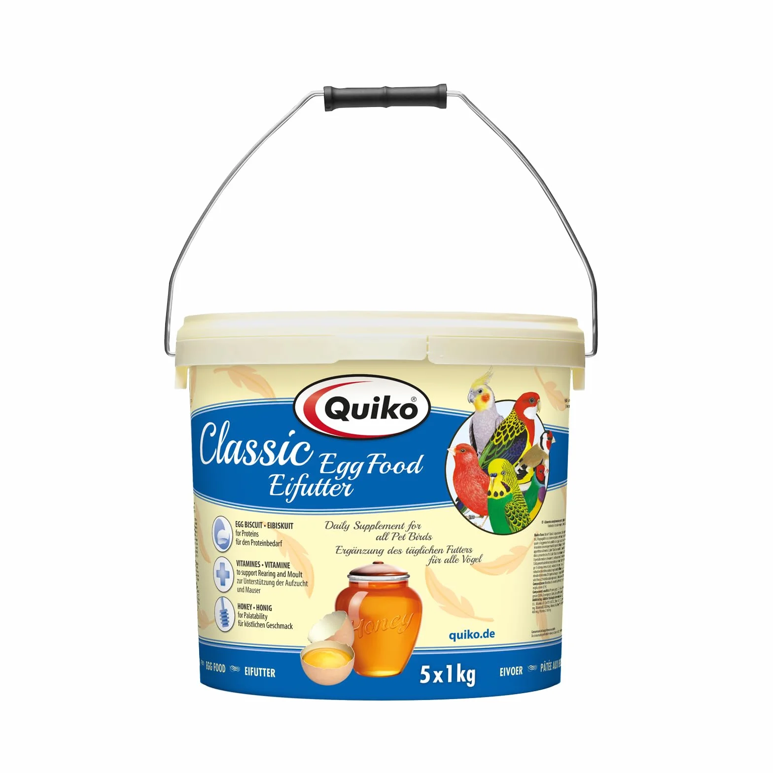 Quiko Classic Nourriture pour œuf 5000 g (5 x 1 kg) pour oiseaux d'ornement