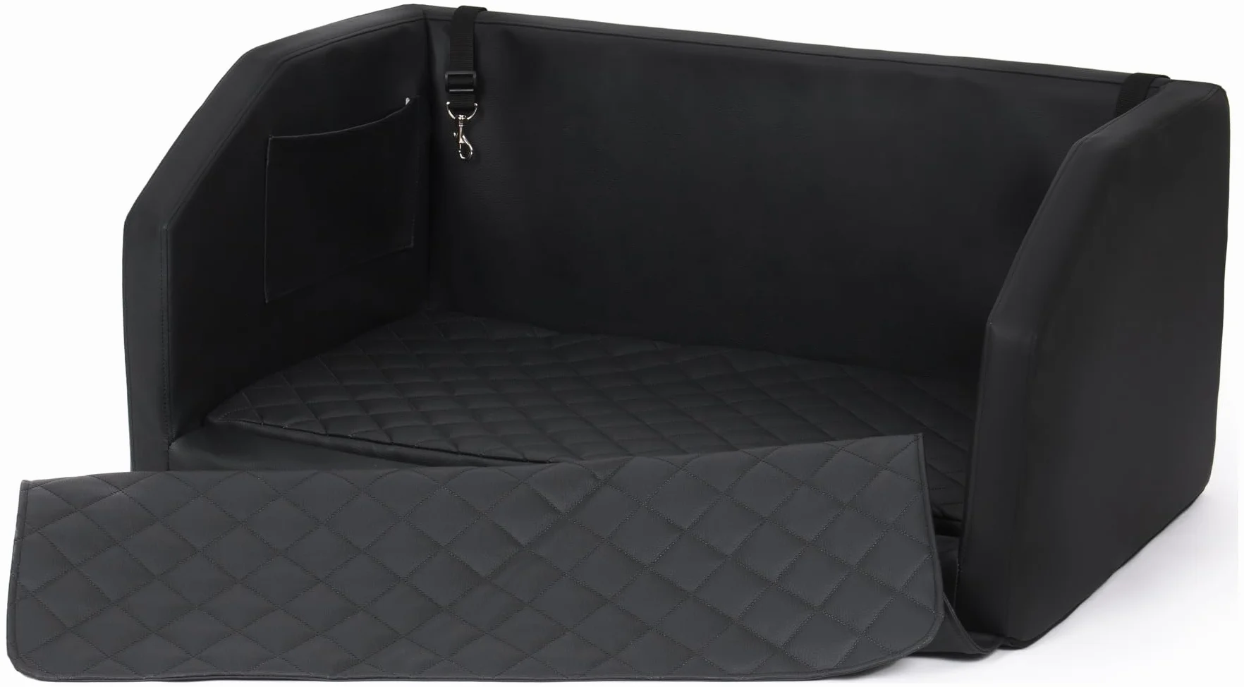 Velinda lit de Coffre, Transporteur de Voiture pour Le Chien avec Matelas de 90x55 cm (Couleur: Noir)