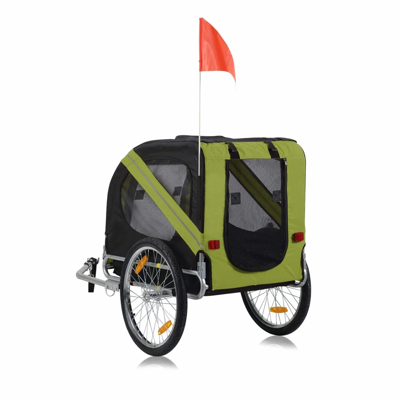 Zoomundo Remorque Velo pour Chien Transport Animaux Vert/Noir