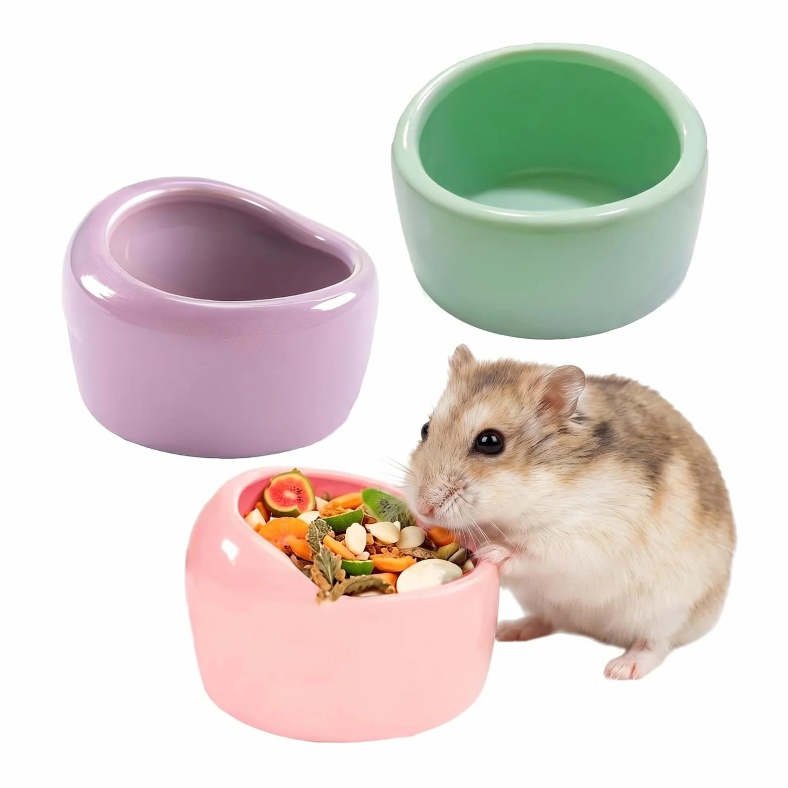 Bols en Céramique pour Hamster 3 Pièces Anti-morsures Mangeoire