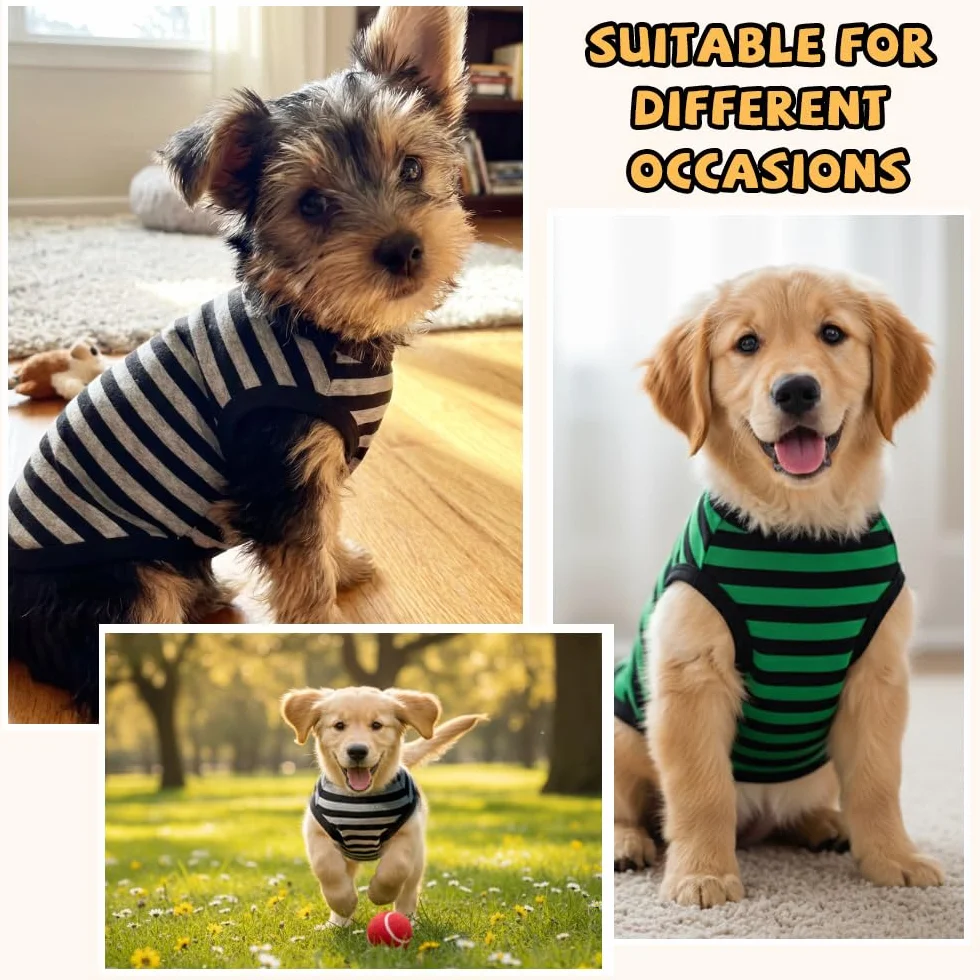 Chemises pour Chiens Petite Taille 2 Pièces Coton Protection Solaire