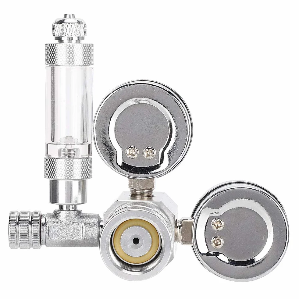 Distributeur de CO2 pour Aquarium avec Régulateur Pression Réglable Double Affichage, Compteur de Bulles et Clapet Interface w21.8
