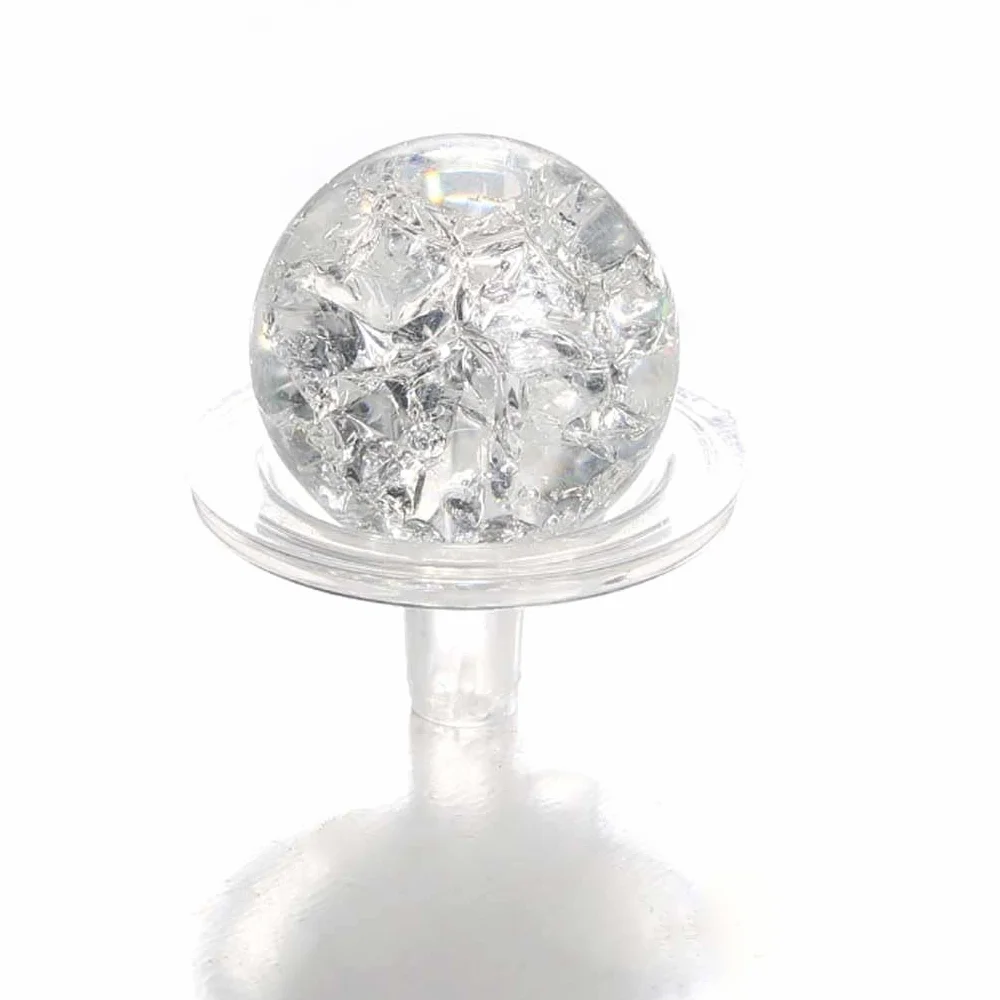 Boule de cristal transparent craquelé 3 cm pour décoration fontaine à eau aquarium
