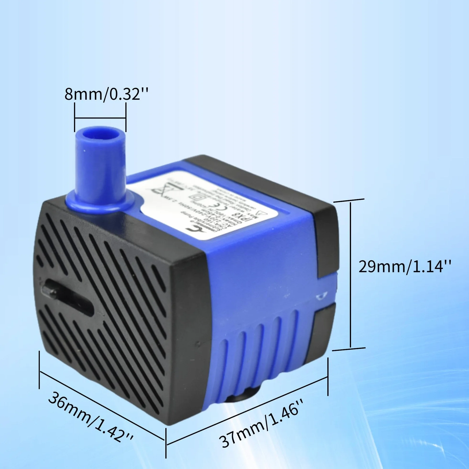 CONQUERALL Mini pompe submersible 2,5 W, débit 42 GPH, hauteur 1,48 ft, pour aquarium et fontaine pour chat
