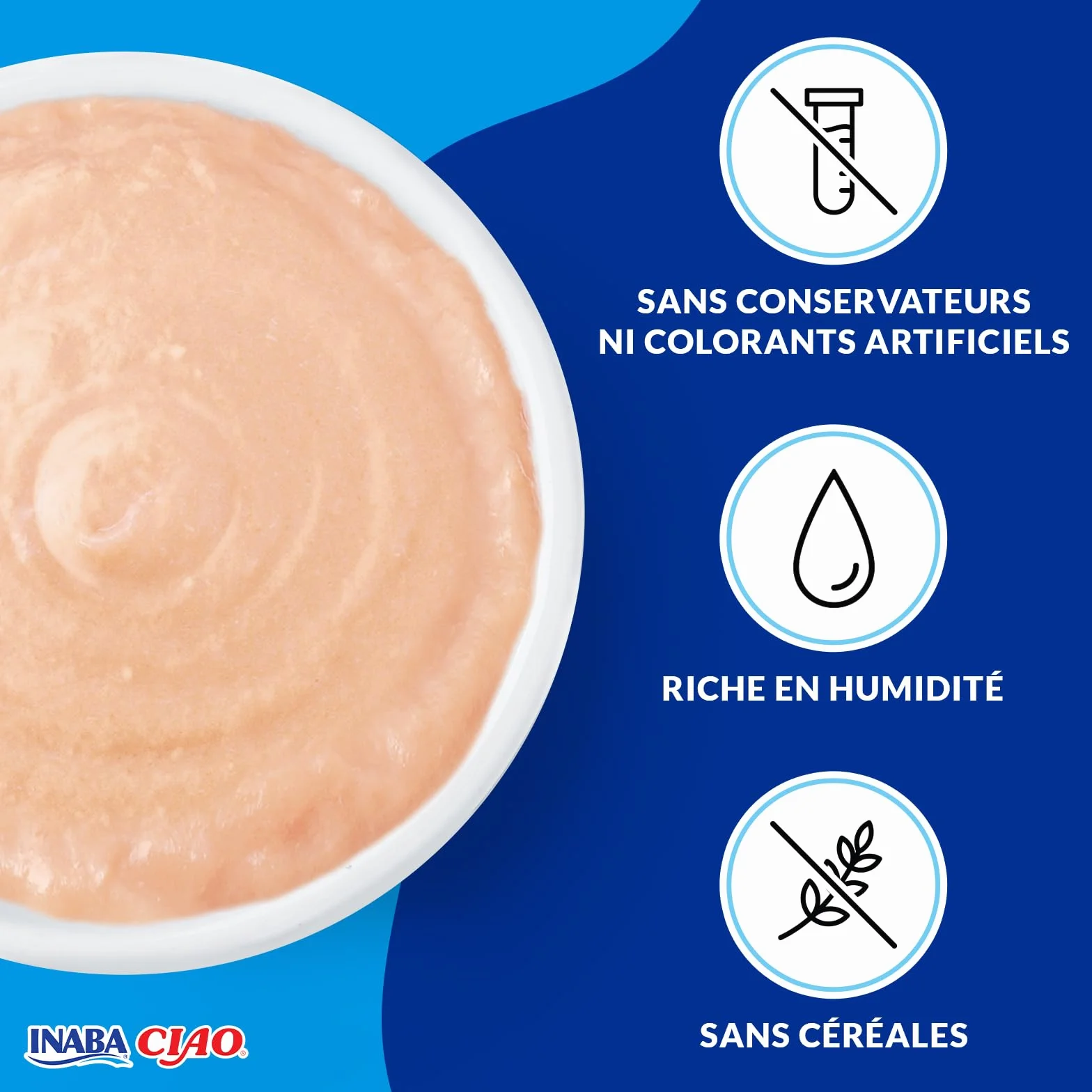 INABA Ciao - Bisque Thon & Saumon - Friandise pour Chat Humide - 1 x 40g - Délicieuse et Saine - Purée - Plat d'accompagnement - Complément Naturel et sans céréales - Pâtée pour Chat