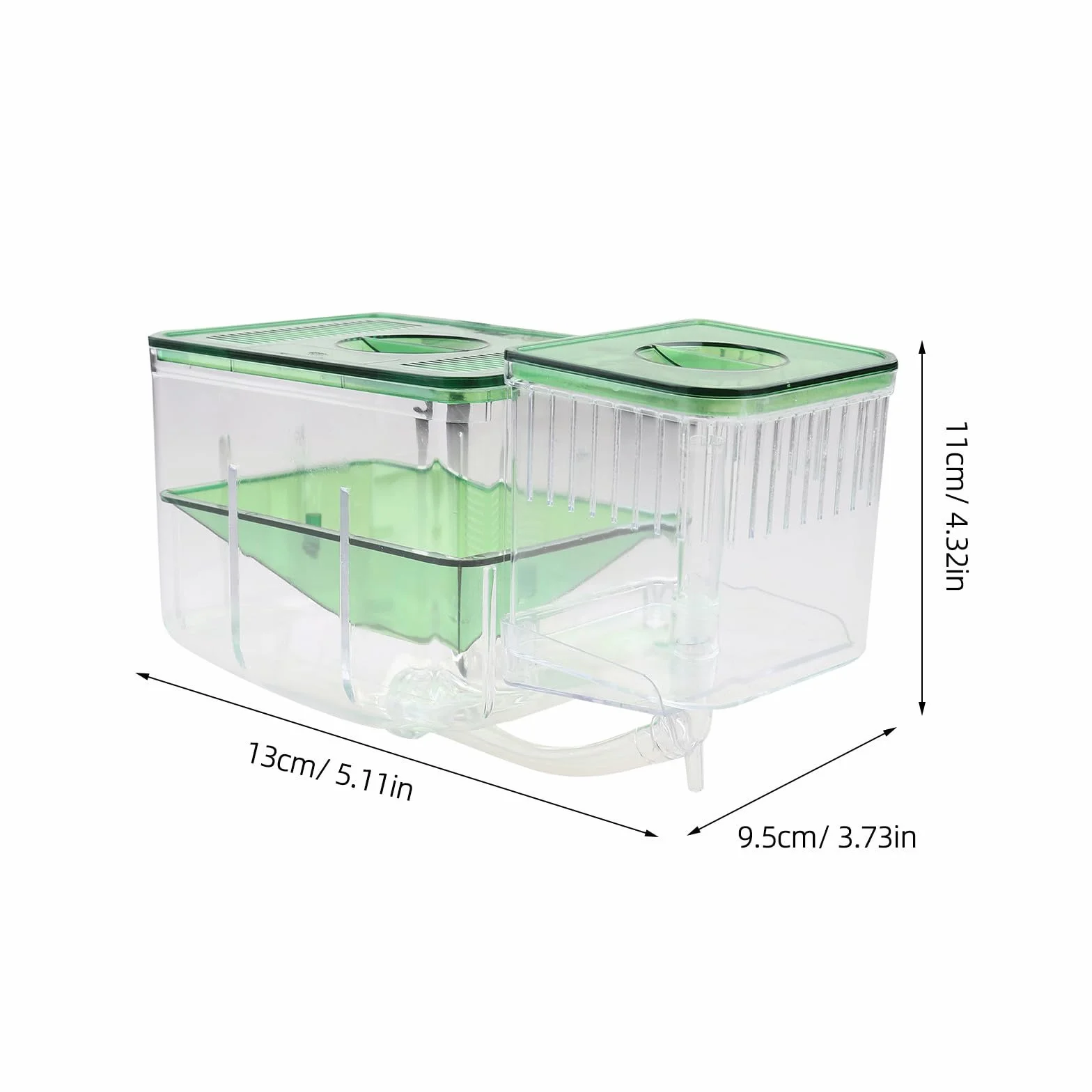 SHINEOFI Boîte D'élevage pour Aquarium en Acrylique Vert, Protection des Œufs de Poisson Alevins, Couveuse Isolante pour Maison et Aquarium