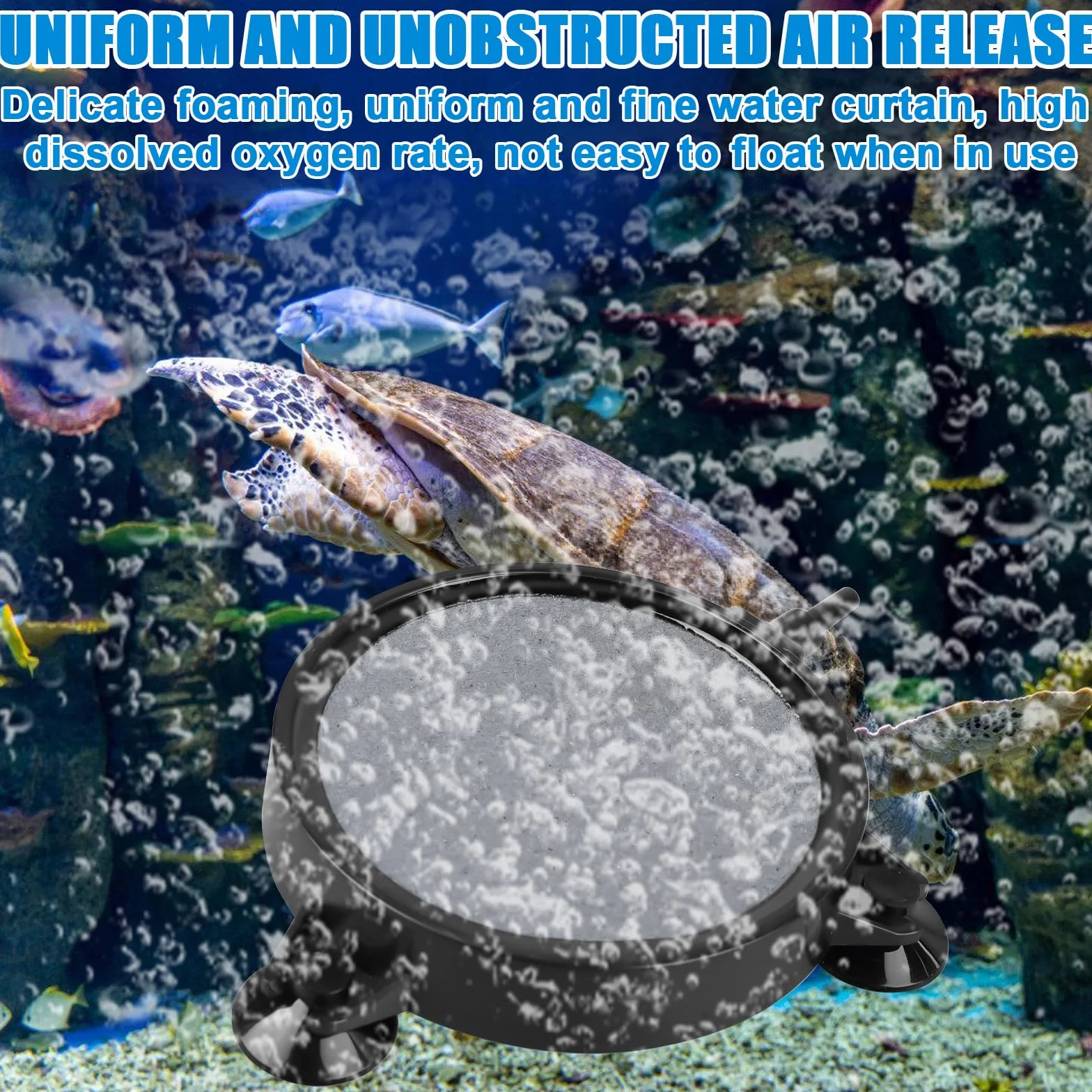 Lot de 4 pierres à air d'aquarium 100 mm avec ventouses puissantes - Diffuseur super haut pour oxygène dissous