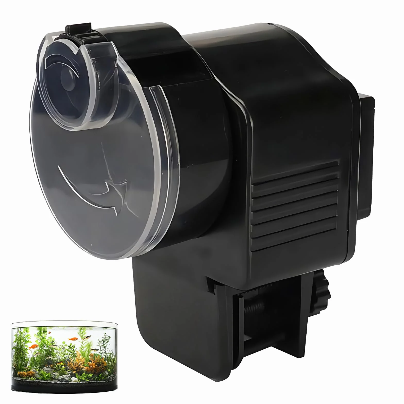 Distributeur automatique de nourriture pour poissons 60 ml pour granulés et bandes